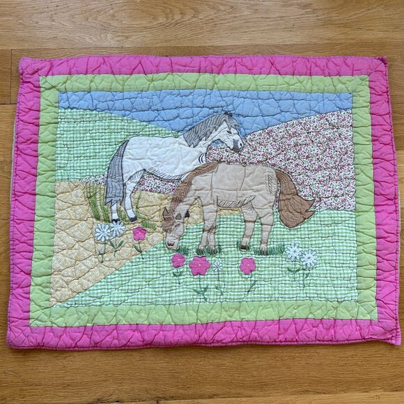 “Ponies in the Pasture” Twin-size Quilt and 2 Pillow Shams by The Company Store - Picture 7 of 14